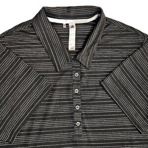 adidas XL Black White Microdot Golf Polo Women's 5-Button Ultimate DW9460 EUC